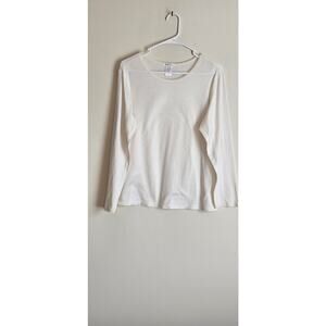 Cuddle Duds Ivory Lace Edge Long Sleeve Base Layer, SZ 1X